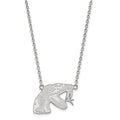 14k White Gold LogoArt Florida A and M University Rattler Large Pendant 18 inch Necklace