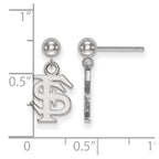 Sterling Silver Rhodium-plated LogoArt Florida State University F-S Dangle Ball Post Earrings