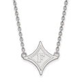 10k White Gold LogoArt Furman University Large Pendant 18 inch Necklace