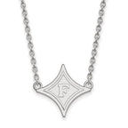 14k White Gold LogoArt Furman University Large Pendant 18 inch Necklace