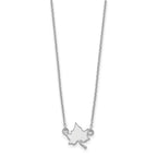 10k White Gold LogoArt Indiana State University I-S Small Pendant 18 inch Necklace