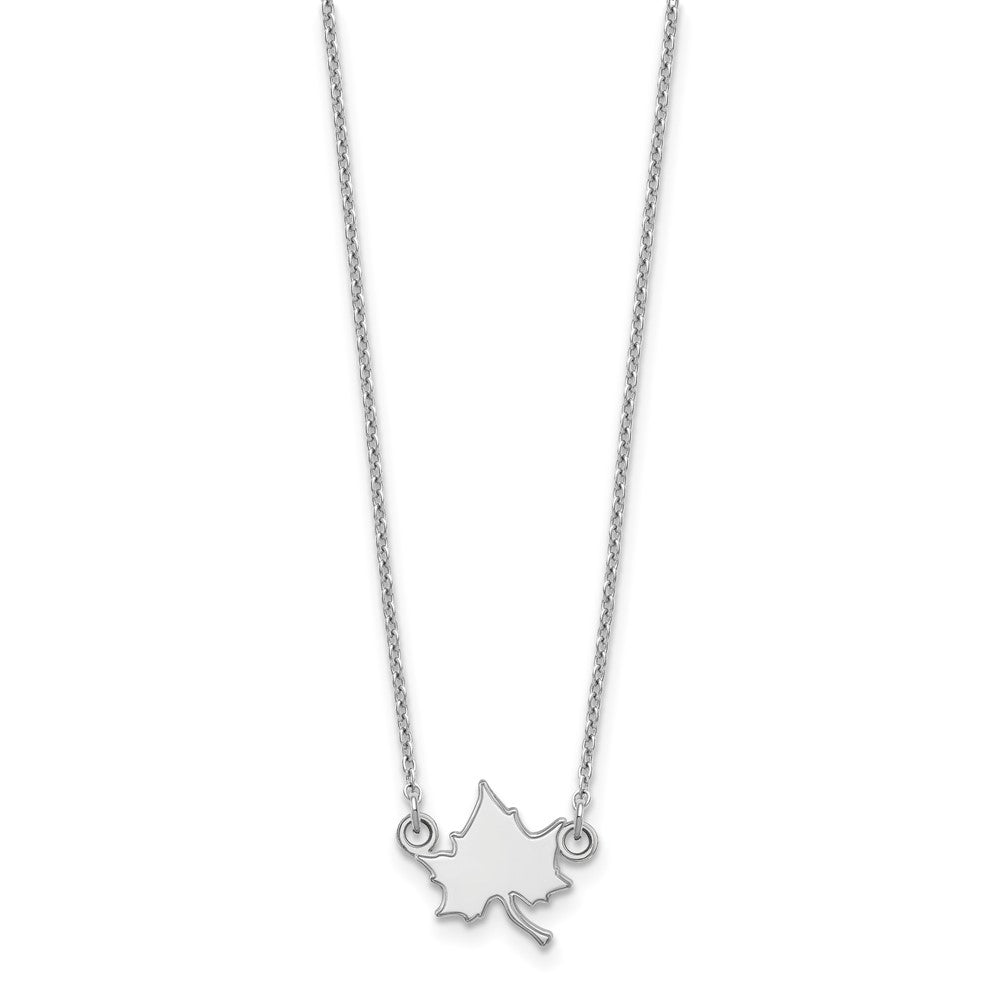 10k White Gold LogoArt Indiana State University I-S Small Pendant 18 inch Necklace