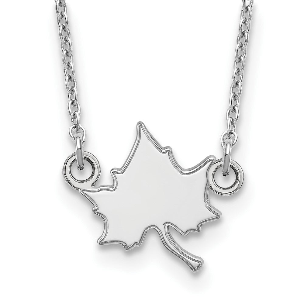 Sterling Silver Rhodium-plated LogoArt Indiana State University I-S Small Pendant 18 inch Necklace