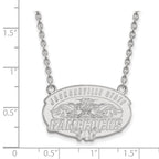 10k White Gold LogoArt Jacksonville State University Large Pendant 18 inch Necklace