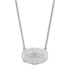 10k White Gold LogoArt Jacksonville State University Large Pendant 18 inch Necklace