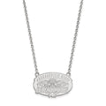 Sterling Silver Rhodium-plated LogoArt Jacksonville State U. Large Pendant 18 inch Necklace