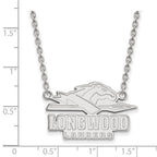 Sterling Silver Rhodium-plated LogoArt Longwood University Lancers Large Pendant 18 inch Necklace