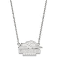 Sterling Silver Rhodium-plated LogoArt Longwood University Lancers Large Pendant 18 inch Necklace