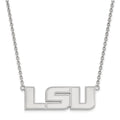 10k White Gold LogoArt Louisiana State University L-S-U Large Pendant 18 inch Necklace