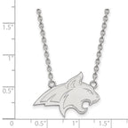 10k White Gold LogoArt Montana State University Bobcat Large Pendant 18 inch Necklace