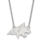 10k White Gold LogoArt Montana State University Bobcat Large Pendant 18 inch Necklace