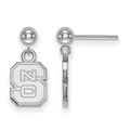14k White Gold LogoArt North Carolina State University N-C-S Dangle Ball Post Earrings
