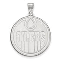 14k White Gold NHL LogoArt Edmonton Oilers Extra Large Pendant
