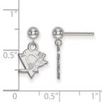 Sterling Silver Rhodium-plated NHL LogoArt Pittsburgh Penguins Dangle Post Earrings