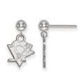 Sterling Silver Rhodium-plated NHL LogoArt Pittsburgh Penguins Dangle Post Earrings