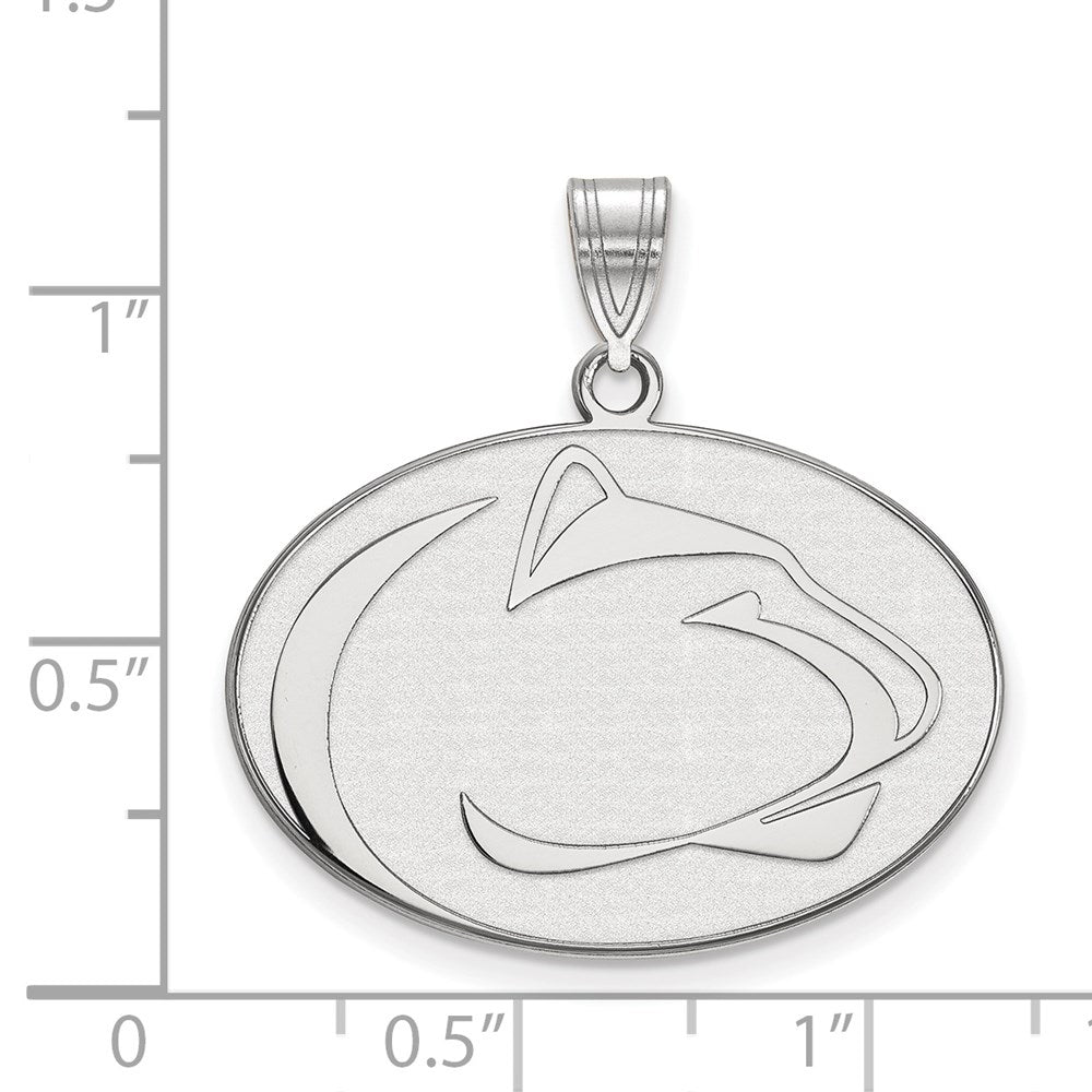 Sterling Silver Rhodium-plated LogoArt Penn State University Lion Large Pendant