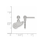 14k White Gold NHL LogoArt Detroit Red Wings Dangle Post Earrings
