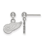 14k White Gold NHL LogoArt Detroit Red Wings Dangle Post Earrings