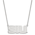 Sterling Silver Rhodium-plated LogoArt Southern Illinois University S-I-U Large Pendant 18 inch Necklace