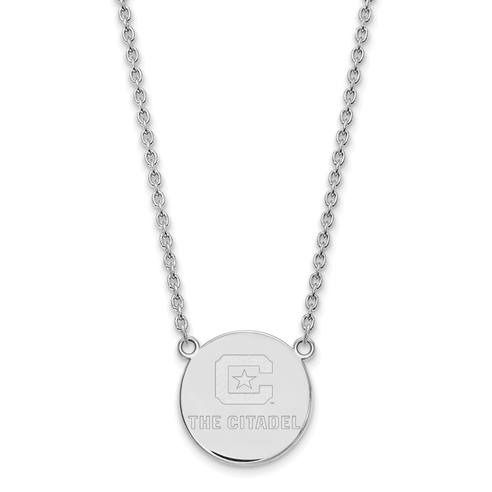 Sterling Silver Rh-plated LogoArt The Citadel Large Pendant w/Necklace