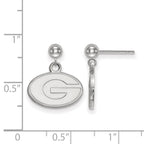 14k White Gold LogoArt University of Georgia Letter G Dangle Ball Post Earrings