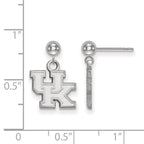 14k White Gold LogoArt University of Kentucky U-K Dangle Ball Post Earrings