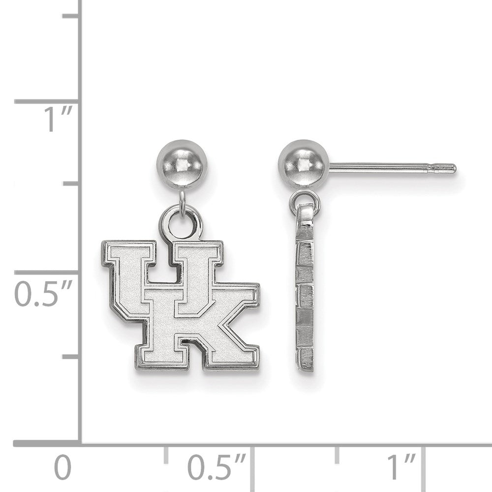 Sterling Silver Rhodium-plated LogoArt University of Kentucky U-K Dangle Ball Post Earrings