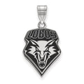 Sterling Silver Rhodium-plated LogoArt University of New Mexico Lobos Large Enameled Pendant