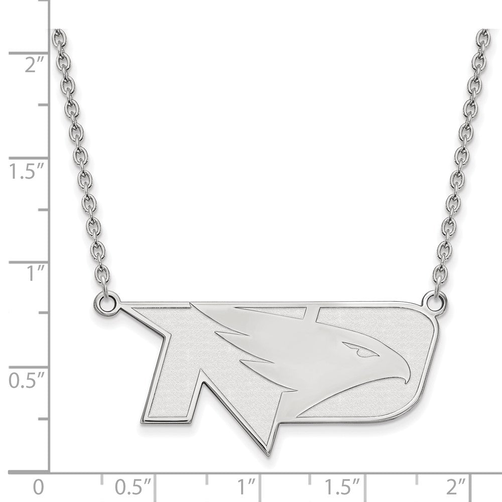 Sterling Silver Rhodium-plated LogoArt University of North Dakota Large Pendant 18 inch Necklace