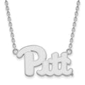 Sterling Silver Rhodium-plated LogoArt University of Pittsburgh Large Pendant 18 inch Necklace
