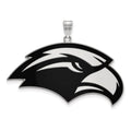 Sterling Silver Rhodium-plated LogoArt University of Southern Mississippi Eagle Extra Large Enameled Pendant