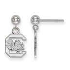 Sterling Silver Rhodium-plated LogoArt University of South Carolina Dangle Ball Post Earrings