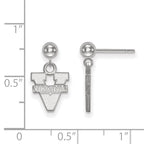 Sterling Silver Rhodium-plated LogoArt University of Virginia Dangle Ball Post Earrings