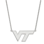 10k White Gold LogoArt Virginia Tech V-T Large Pendant 18 inch Necklace