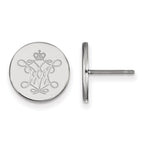 Sterling Silver Rhodium-plated LogoArt College of William and Mary Extra Small Disc Earrings