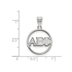 Sterling Silver Rhodium-plated LogoArt Alpha Epsilon Phi Sorority Greek Letters Small Circle Pendant