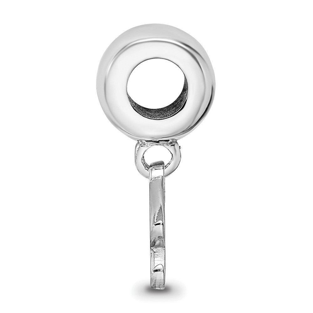 Sterling Silver Rhodium Plated Major League Baseball LogoArt Atlanta Braves Dangle Bead
