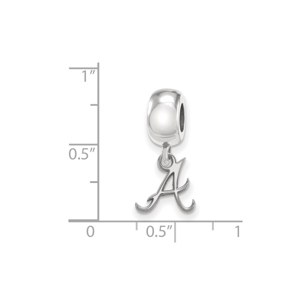Sterling Silver Rhodium Plated Major League Baseball LogoArt Atlanta Braves Dangle Bead