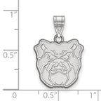Sterling Silver Rhodium-plated LogoArt Butler University Bulldog Medium Pendant