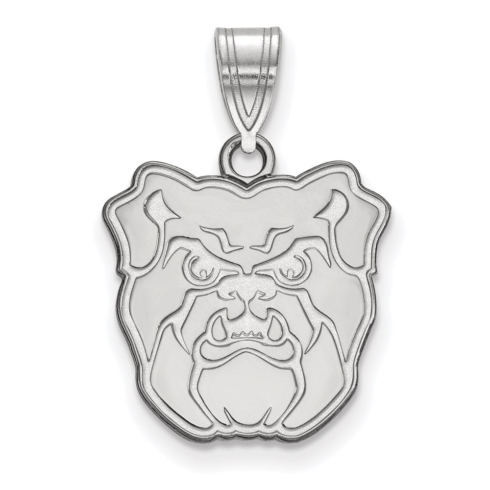 Sterling Silver Rhodium-plated LogoArt Butler University Bulldog Medium Pendant