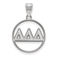 Sterling Silver Rhodium-plated LogoArt Delta Delta Delta Sorority Greek Letters Medium Circle Pendant