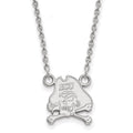 Sterling Silver Rhodium-plated LogoArt East Carolina University Pirate Small Pendant 18 inch Necklace