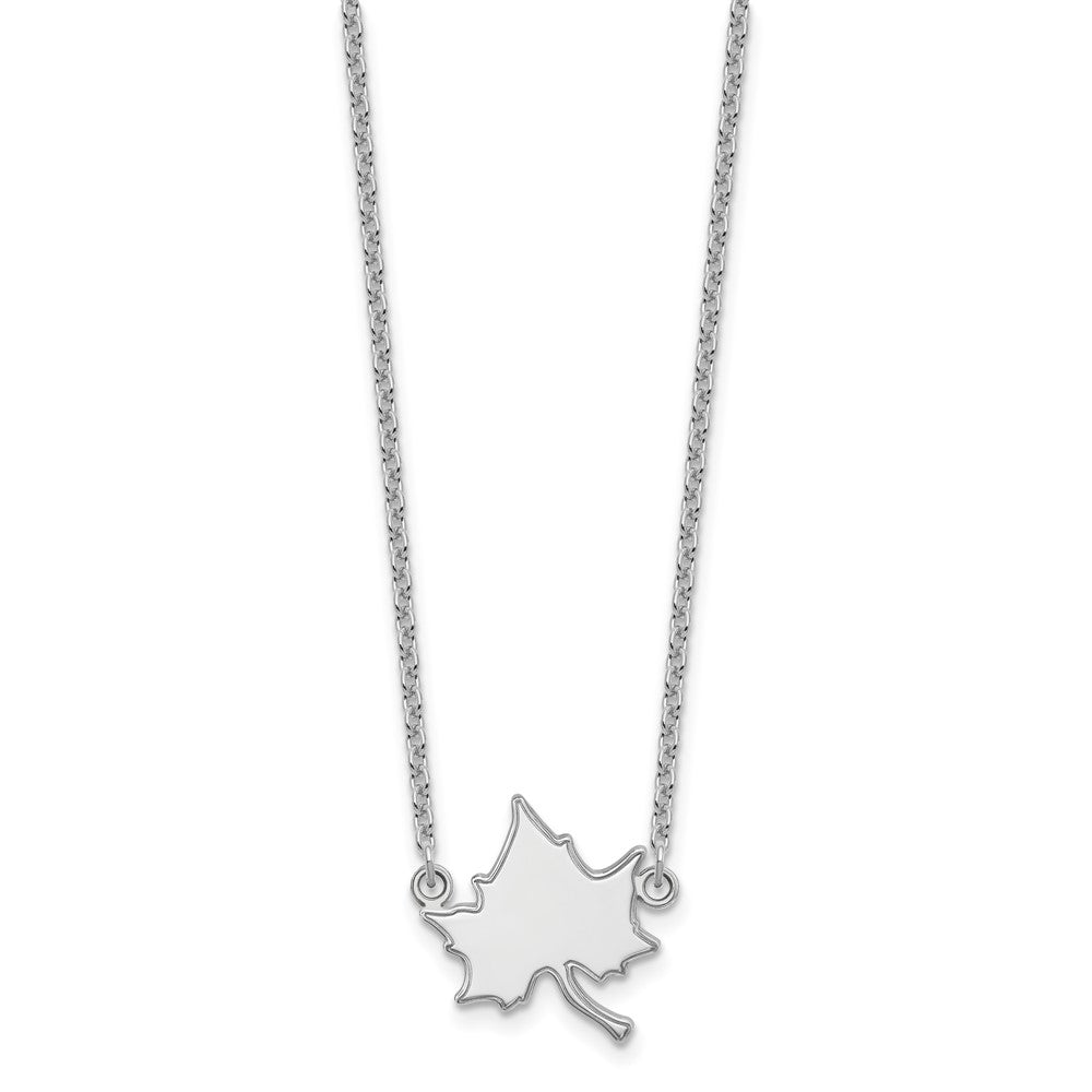 Sterling Silver Rhodium-plated LogoArt Indiana State University I-S Large Pendant 18 inch Necklace