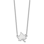 Sterling Silver Rhodium-plated LogoArt Indiana State University I-S Large Pendant 18 inch Necklace