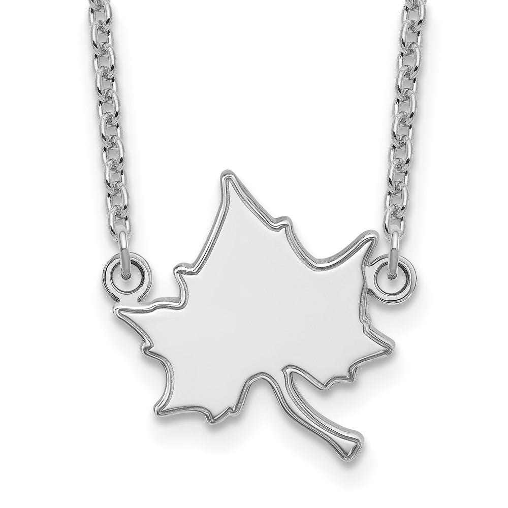 14k White Gold LogoArt Indiana State University I-S Large Pendant 18 inch Necklace
