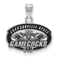 Sterling Silver Rhodium-plated LogoArt Jacksonville State University Small Enameled Pendant