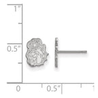Sterling Silver Rhodium-plated LogoArt James Madison University Duke Dog Extra Small Post Earrings