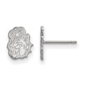 Sterling Silver Rhodium-plated LogoArt James Madison University Duke Dog Extra Small Post Earrings