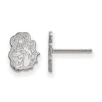 Sterling Silver Rhodium-plated LogoArt James Madison University Duke Dog Extra Small Post Earrings