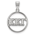 Sterling Silver Rhodium-plated LogoArt Kappa Kappa Gamma Sorority Greek Letters Medium Circle Pendant